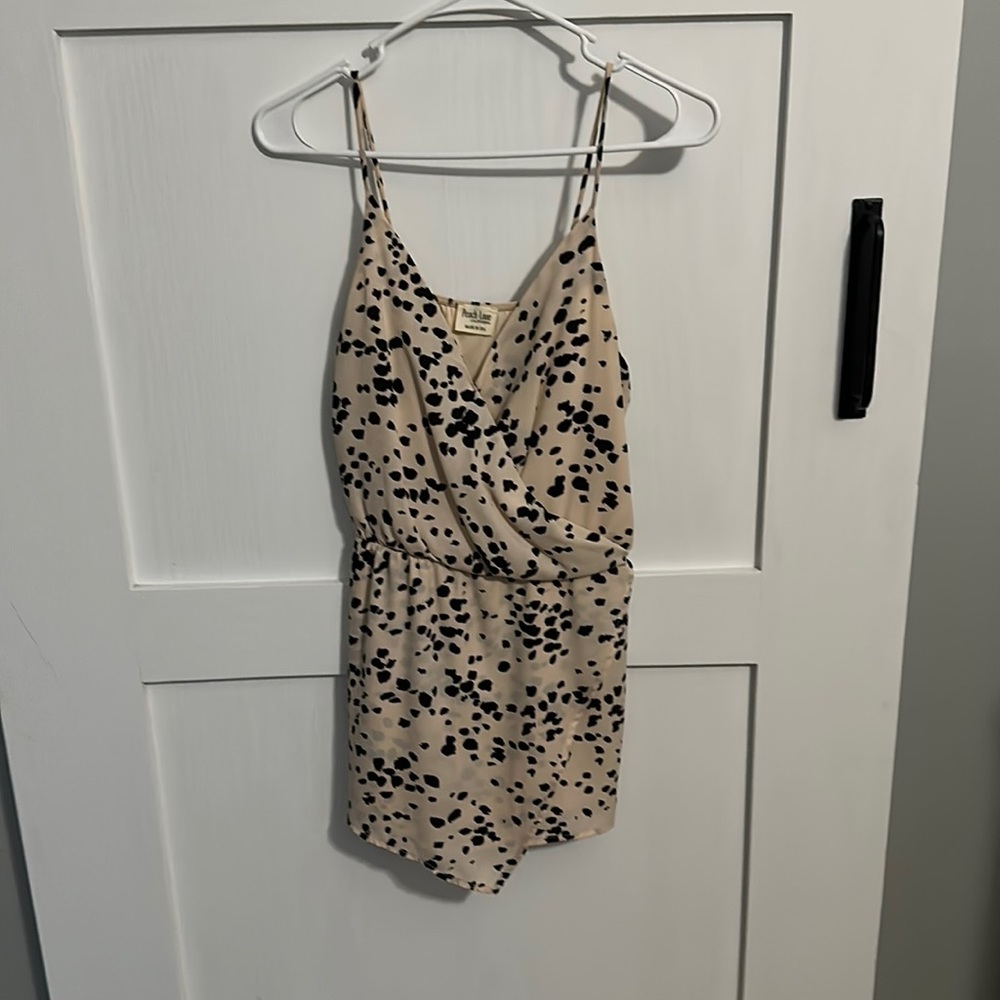 Peach Love California shirt romper size small.